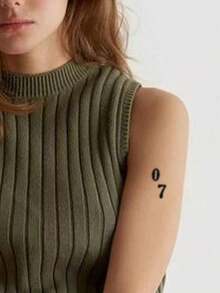 1pc Herbal Juice Temporary Tattoo, 26 English Alphabet Letters & Small Finger Tattoo Designs - Multicolor - View 4