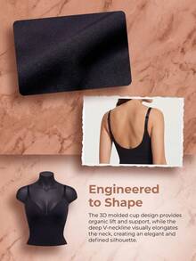 Women's Adjustable Strap Seamless Cami Waist Trainer Shapewear, Padded Cups Tummy Control No-Bra Camisole,Slim Fit - Black - View 10