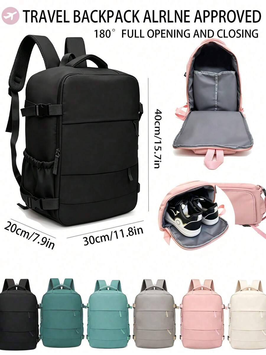 Women's Backpack, Large Capacity Travel Backpack, Suitable For Commuting To Work And School, Fashion Laptop Bag, Short Business Travel Luggage Bag, Suitable For Ryanair And Wizz Air Travel , Beach