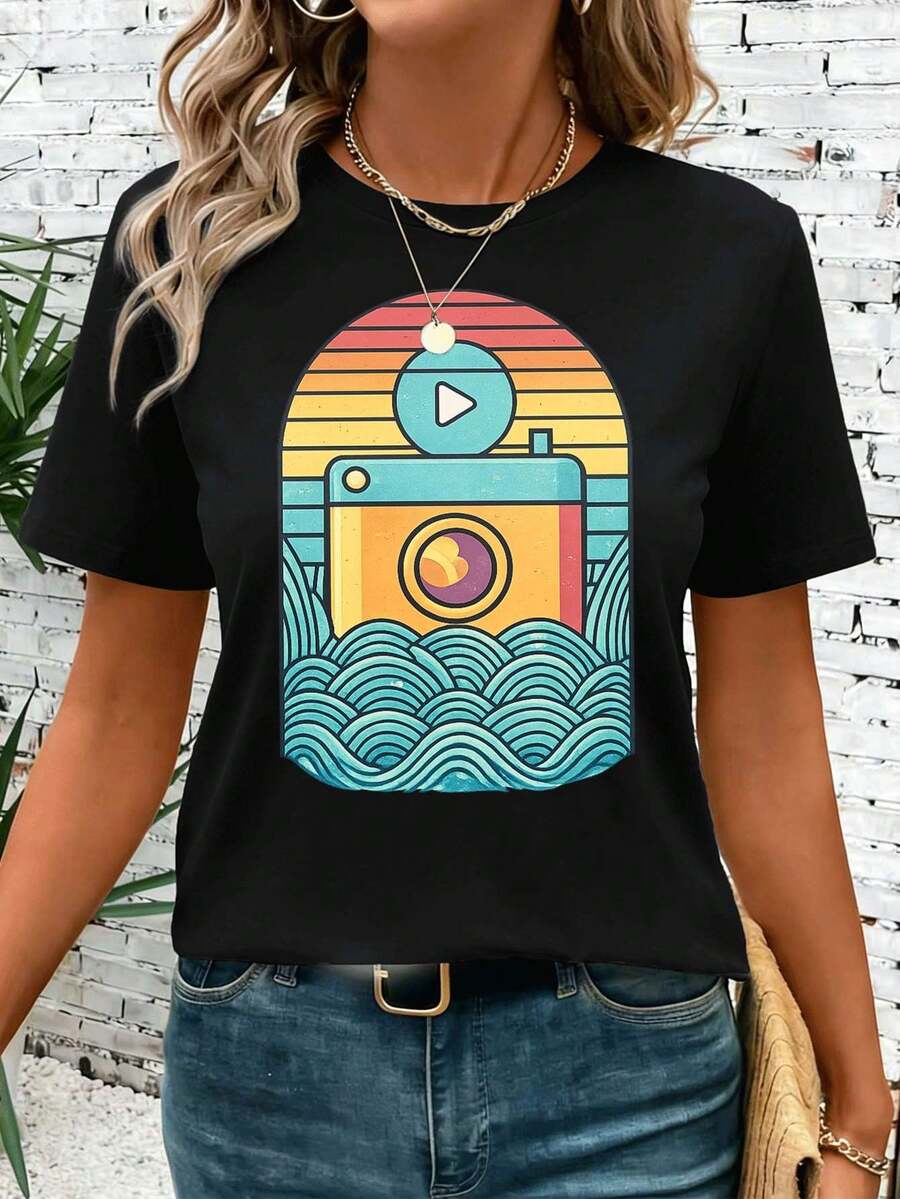 Women T-Shirts - Black - View 1