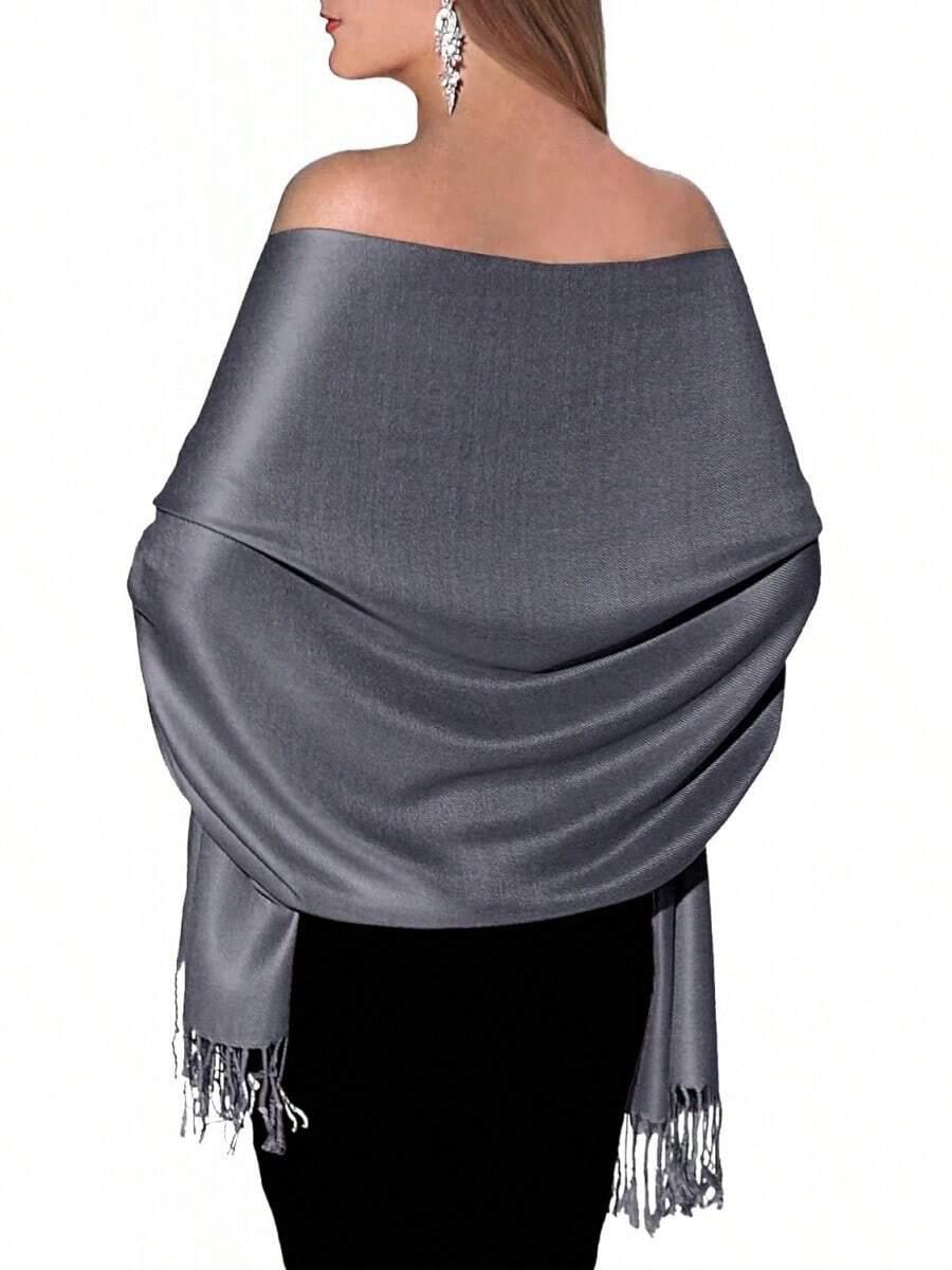 Shawls And Wraps Evening Dresses, Large Soft Wedding Shawl - 深灰色11 - 查看 1
