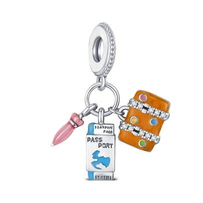 1 mặt dây chuyền hình hộ chiếu, vali, ô dù kiểu dáng du lịch, thích hợp để làm vòng tay DIY cho nữ, phù hợp để đeo hàng ngày trong mọi mùa, là món quà lý tưởng cho Ngày Valentine, Ngày của Mẹ, Sinh nhật, Tiệc tùng, Kỷ niệm.