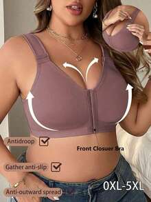 Women Plus Size Sports Bras - Brown - View 7