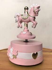 Exquisite Resin Crafts Rotating Carousel Music Box, 8-Note Music Box Home Decor, Birthday Anniversary Christmas Gift - 1PC - View 1