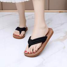 Dép xỏ ngón nữ, dép xăng đan mùa hè, đế màu nâu, quai đen. - màu đen - Xem 13