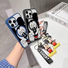 This Disney Mickey Mouse Pattern Lanyard Phone Case Features A Strong Magnetic Closure And Full Coverage Of Acrylic And TPU Material. It's Shockproof, Lightweight, And Suitable For IPhone17/16/11/13/15/15 Plus/15 Pro/15 Pro Max/12/14 Pro Max/11 Pro Max/12 Pro/12 Pro Max/13. It's A Popular Birthday Gift, Business Gift, Durable, Stain-Resistant, And Fingerprint-Resistant New Phone Case For Men And Women. It Also Includes A Mickey Mouse Phone Case And Mickey Mouse Doll Bracelet. Compatible With SamsungGalaxy S20, S21, S22, S23, And S24 Series. It's The Perfect Gift For Friends And Family. This Stylish Phone Case Is Fun, Lightweight, And Durable. IPhone17 Pro Max Phone Case, Minnie Phone Case. - 黑色 - 查看 4