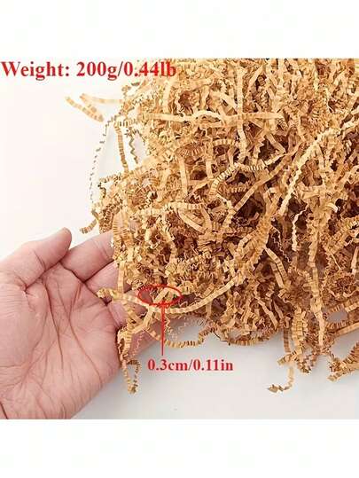 Giấy vụn sợi rơm cắt lượn sóng 200g dùng để trang trí hộp quà/giỏ quà, giấy lót nhiều màu sắc + giấy gói màu nâu, thích hợp để gói quà cưới/sinh nhật/tốt nghiệp.