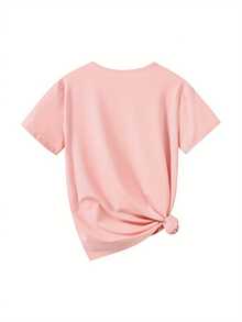 Camiseta de Cuello Redondo Estampada para Mujer, Serie de Ropa EE.UU.-México, Estilo de Apoyo a Fanáticos con Estampado Tartan Army, Creando un Ambiente y Estilo para Ver Partidos.Ropa para Entusiastas del Fútbol, Atuendo de Animación.Nueva Camiseta de Manga Corta Cómoda para Primavera/Verano - Rosa - Ver 2