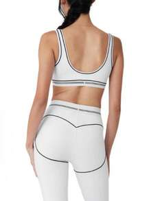 Alo Yoga Heart Throb Set - Authentic Airbrush Legging & Bra | Viral 2026 Black/White Contrast | Premium Sculpting High-Waist Yoga Kit | High-End Performance Design Set | Sophisticated Graphic Studio-To-Street Outfit - 白色 - 查看 6
