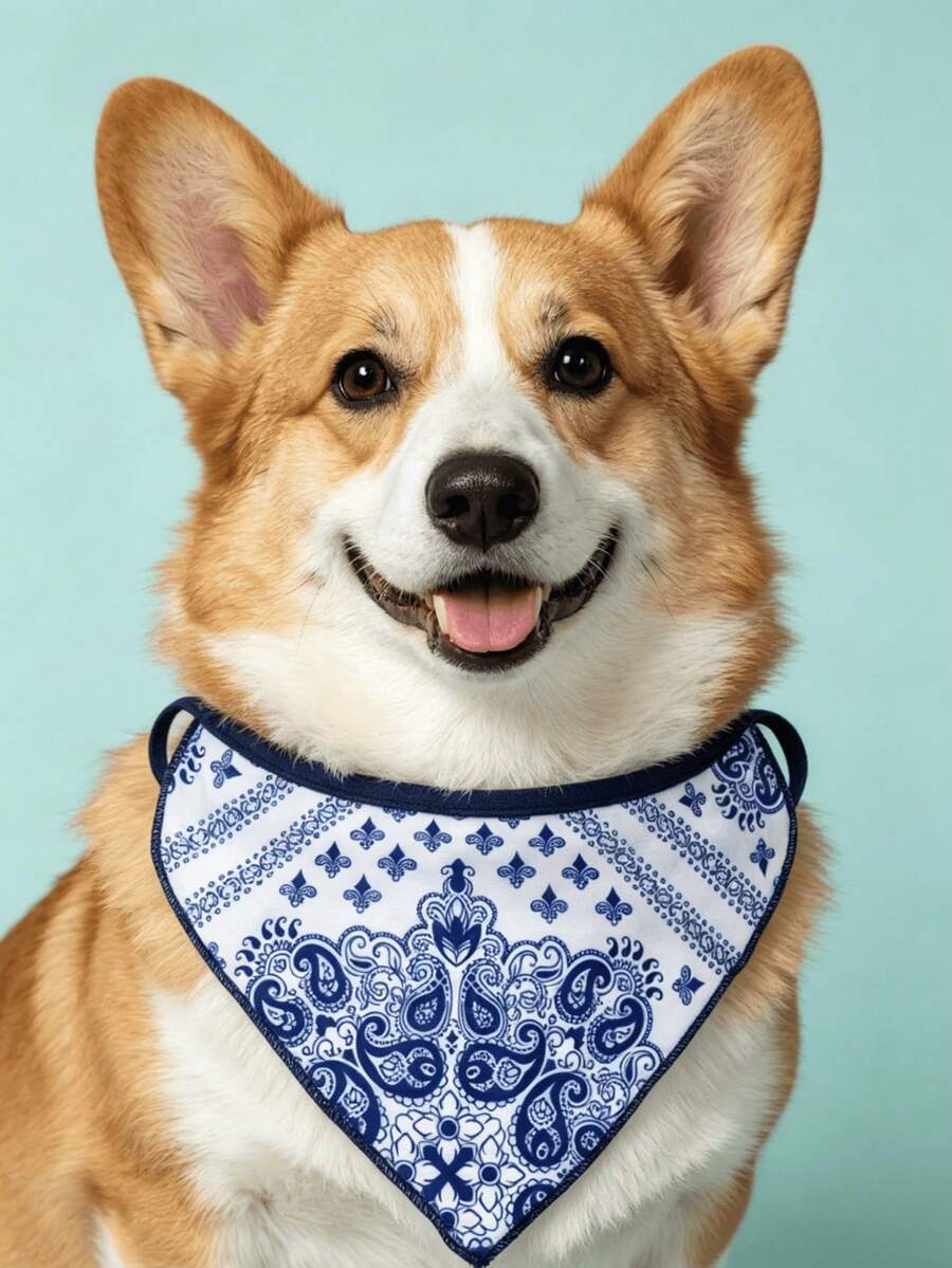 Cute Assorted Print Pet Bib Bandana Soft Cotton Dog Scarf - Multicolor - View 1