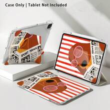 条纹腊肠犬图案亚克力透明平板电脑保护套，带支架，兼容三星 A9/A9+/S9/S9FE/A11/A11+/S11/S10 FE/S10 FE+/S10 Lite 和 A16 2025、Air 11/13、M3 2025、Mini 7 A17、Pro 2024、Air 11/13、M2 2024、Pro 11/13、M4 2024、Pro 12.9、7/8/9 代、10.2、10 代、10.9、Air 4/5/6/7/8、10.9、Pro 11、4/5/6 代、Mini 6、SE 11、荣耀、Matepad SE 11。 - 彩色 - 查看 8