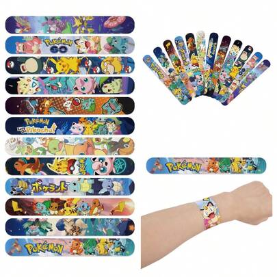 12pcs Theme Clapping Bracelets, Multi-Style Character Party Bracelets, Birthday Party Souvenirs & Gifts