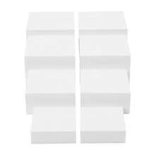 RibasuBB 8 Piece White Acrylic Display Stand Set, 4 Sizes Rectangular Dessert Display Riser, No Assembly Hollow Base Countertop Stand, Reusable For Bakery Wedding Party Home Collectible Cosmetic Display - View 9