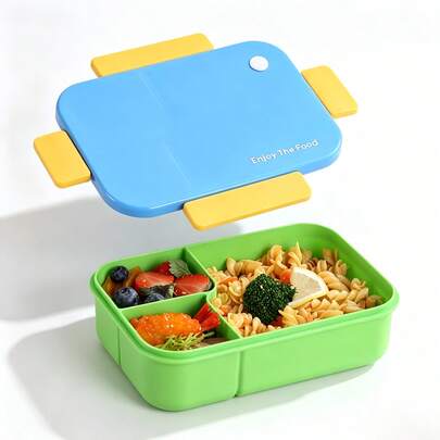 1pc Korean Plastic Student Bento Box, Microwave Oatmeal Cup, Office Worker Compartment Sealed Lightweight Lunch Box, Lunch Bag