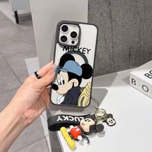 This Disney Mickey Mouse Pattern Lanyard Phone Case Features A Strong Magnetic Closure And Full Coverage Of Acrylic And TPU Material. It's Shockproof, Lightweight, And Suitable For IPhone17/16/11/13/15/15 Plus/15 Pro/15 Pro Max/12/14 Pro Max/11 Pro Max/12 Pro/12 Pro Max/13. It's A Popular Birthday Gift, Business Gift, Durable, Stain-Resistant, And Fingerprint-Resistant New Phone Case For Men And Women. It Also Includes A Mickey Mouse Phone Case And Mickey Mouse Doll Bracelet. Compatible With SamsungGalaxy S20, S21, S22, S23, And S24 Series. It's The Perfect Gift For Friends And Family. This Stylish Phone Case Is Fun, Lightweight, And Durable. IPhone17 Pro Max Phone Case, Minnie Phone Case. - 無色 - 查看 5