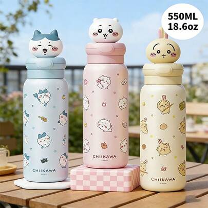 Miniso 1个Ciikawaga便携式保温杯 - 304不锈钢内胆，防漏设计，适合学生和上班族使用，轻便桌面水杯