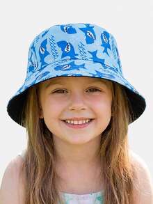 1pc Kids Cartoon Bucket Hat, Reversible Outdoor Travel Sun Hat, Suitable For Daily Use - Multicolor - View 4