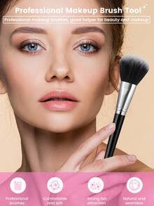 26件套高级化妆工具套装，包含22支柔软化妆刷、粉扑、三角粉扑、迷你粉扑和迷你化妆海绵，多功能便携美妆套装 - 黑色 - 查看 4