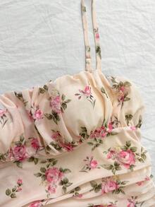 Vestido mini de línea A con tirantes de espagueti rosa y romántico Ditsy Floral para mujer, adecuado para fiesta, cita, San Valentín, Pascua, carnaval, crucero por la playa, Afternoon vestido de moda para té, primavera/verano - Multicolor - Ver 11