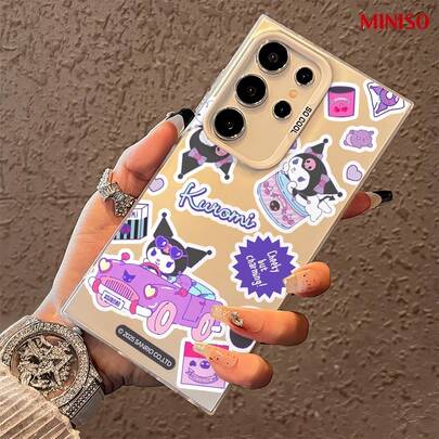 Miniso 名创优品 Kuromi 贴纸模内装饰手机壳，适用于三星 S26 Ultra/S26 Edge/S26 Plus/S26/S25 Ultra/S25 Plus/S25/S25FE/S25Edge/S24 Ultra/S24 Plus/S24/S24FE/S23FE/S23 Ultra/S23 Plus/S23/S22 Ultra/S22 Plus/S22/A15/A16/A17/A35/A36/A54/A55/A56/ 女友款，动漫迷的理想礼物
