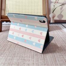 1 chiếc ốp lưng máy tính bảng họa tiết sọc pastel và trái tim, có khe cắm bút, chân đế từ tính đa góc, tự động bật/tắt màn hình, tương thích với iPad Pro/Air, , Pad 5/6/29, Oppo Pad, Matepad, Vivo Pad, Honor Pad, Xiaoxin Pad - Nhiều màu - Xem 8
