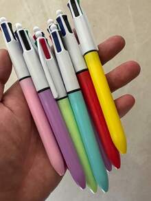 10支/套 混色圆珠笔，1.0毫米笔尖，四合一多色笔，可伸缩可爱护士笔，四色合一，适用于学校、学生、护士笔记、白板、办公用品，返校季必备 - 多色筆 - 查看 6