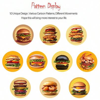 JOERBABU the little kangaroo Bobbie 500 stuks/rol beloningsstickers voor leerlingen, 2,5 cm rond, 10 ontwerpen waaronder Amerikaanse burger, runderburger, kippenpootburger, garnalenburger, groentesaladeburger, decoratie voor notitieboekjes en waterflessen, gemakkelijk te verwijderen zonder sporen achter te laten, leermateriaal, zelfklevende stickers voor thuis, school en kantoor, voordelige prijs