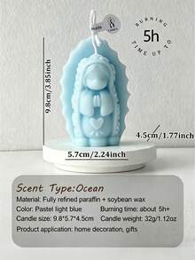 1/4 Paquet de bougies en cire de soja mignonne en forme de cœur avec Vierge Marie, disponible en blanc ivoire, bleu clair, pêche douce et lavande pâle. Décoration d'intérieur, cadeau de fête des mères à la mode, cadeau de remise des diplômes 2026 (pour elle), décoration de bureau, centre de table de mariage, bougie de prière catholique, bougie d'aromathérapie de méditation, décoration d'autel, baptême/confirmation, cadeau pour maman, petite amie, épouse - Vierge Marie mignonne en dessin animé - Voir 8