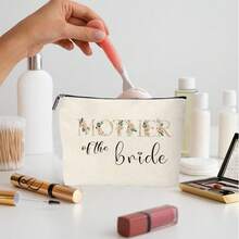 1pc Cosmetic Bag, Small Toiletry Bag, Mini Makeup Bag, Text Decor Storage Pouch, Suitable For Women/Girls Travel, Small Accessories, Modern - Letter Design - View 12
