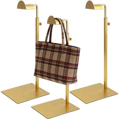 1/2/3 Stück einstellbares Edelstahl Handtaschenständer, titanfarben matt, geeignet für Zuhause, Schlafzimmer, Boutique, Einkaufszentrum zum Aufhängen und Aufbewahren von Taschen, Hüten, Schmuck