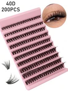 120片独立分段式假睫毛（尖刺型），DIY睫毛嫁接套装，D型卷翘。120簇独立睫毛，长度从10毫米到16毫米不等，可DIY延长睫毛，打造自然妆容。 - 粉色 - 查看 13