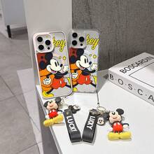 This Disney Mickey Mouse Pattern Lanyard Phone Case Features A Strong Magnetic Closure And Full Coverage Of Acrylic And TPU Material. It's Shockproof, Lightweight, And Suitable For IPhone17/16/11/13/15/15 Plus/15 Pro/15 Pro Max/12/14 Pro Max/11 Pro Max/12 Pro/12 Pro Max/13. It's A Popular Birthday Gift, Business Gift, Durable, Stain-Resistant, And Fingerprint-Resistant New Phone Case For Men And Women. It Also Includes A Mickey Mouse Phone Case And Mickey Mouse Doll Bracelet. Compatible With SamsungGalaxy S20, S21, S22, S23, And S24 Series. It's The Perfect Gift For Friends And Family. This Stylish Phone Case Is Fun, Lightweight, And Durable. IPhone17 Pro Max Phone Case, Minnie Phone Case. - 黑色 - 查看 8