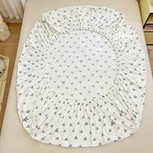 1 pieza Sábana ajustable con estampado de mariposa 100% poliéster, decoración versátil para el dormitorio con banda elástica (Funda de almohada no incluida) - bullicioso - Ver 5