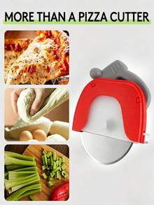 Genuine Fred PIZZA BOSS 3000, Circular Saw Stainless Steel Pizza Wheel, Great Gift For Guys And Pizza Lovers, Easy To Clean With Removable Shield - White Elephant Gift - Fun Kitchen Gadget - Blue - View 4