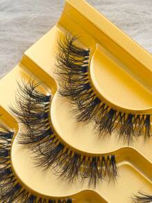 Hinarin 10 Pairs False Eyelashes Clear Band Eyelashes Cat Eye Fake Eyelashes Short Soft 3D Faux Mink Eyelashes Waterproof Curly Strip Lashes Soft Natural Makeup Strip Lash Fake Lashes False Eyelash Individual Cluster Lashes - Black - View 7
