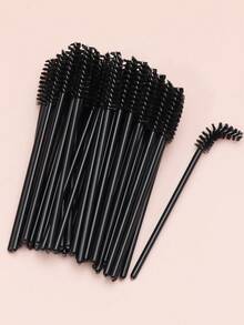 50/100PCS Disposable Black Eyelash Brushes, Portable Lash Grooming Tools For False Eyelash Application, Soft Makeup Helper Brushes For Beginners - Black - View 4