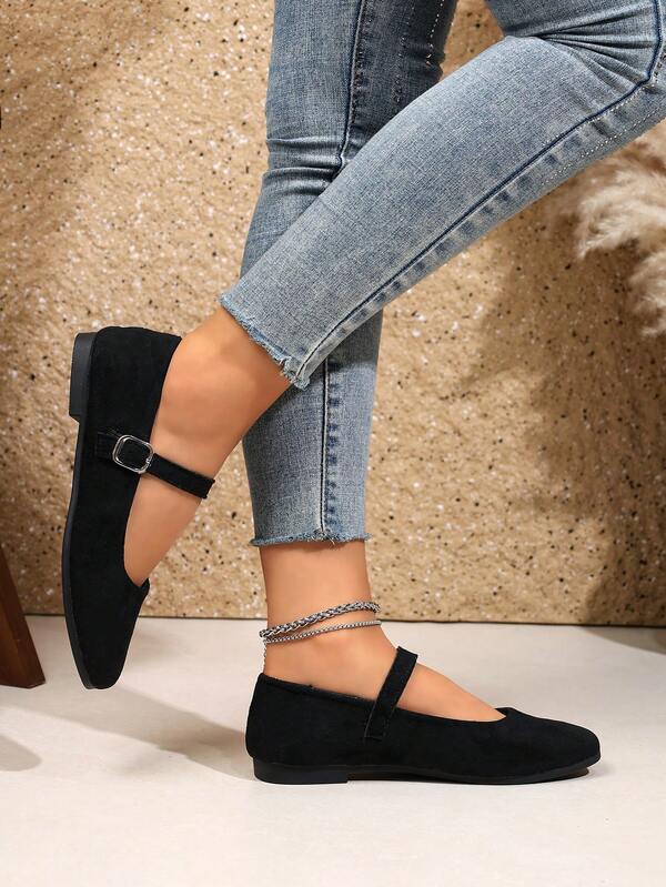 Women's Retro Mary Jane Flat Shoes, Strap Square Toe Soft Sole, Multiple Colors Available, Versatile For Spring/Summer