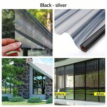 One Way Mirror Window Film Silver Heat Control UV Block Customizable Sizes Home Office - 1PC - View 2