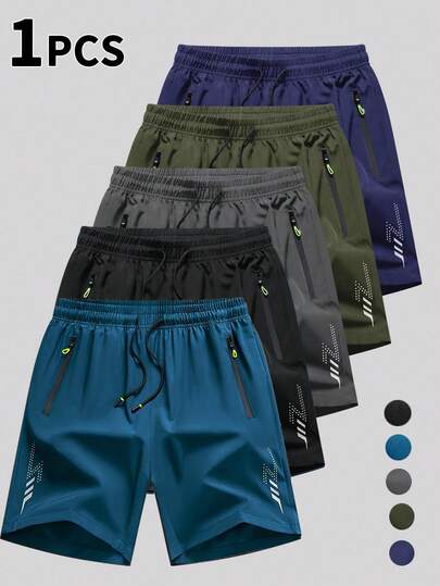 Pantalones cortos deportivos casuales para hombres, con cintura ajustable con cordón, bolsillos con cremallera, ligeros y transpirables para deportes al aire libre, fitness, playa y ocio, disponibles en varios colores