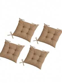 4 paquetes de cojines para asiento de silla Pofidik, 40*40 cm - Extra suaves y cómodos en Turquía - Marrón Mocha - Ver 3