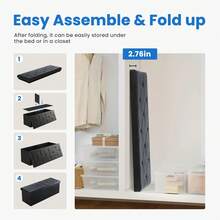 [NEW COLOR]Folding Storage Ottoman Bench, Foot Rest Stool With Padded Seat, Large Toy Box Storage Chest With Seatin, Holds Up To 660 Lb - 30IN-black-teddy Fleece - View 5