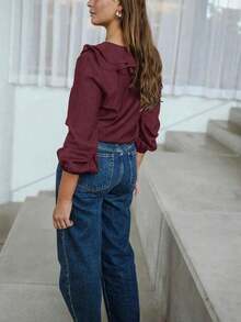 Women Blouses & Shirts - Burgundy - View 6