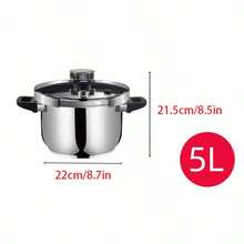 Nồi áp suất bằng thép không gỉ, nồi áp suất gia dụng, dụng cụ nấu ăn nhà bếp, nồi áp suất chống cháy nổ dùng trong công nghiệp, thích hợp cho bếp ga và bếp từ. - Xem 12