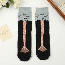 1/5/10 Pairs Unisex Breathable Absorbent Casual Socks With Cute Cartoon Animal Foot Patterns - Multicolor - View 19