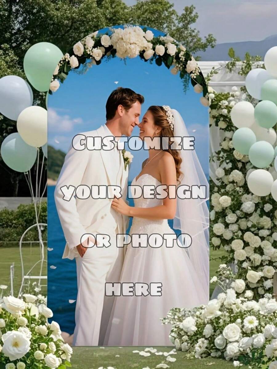 Custom Elastic Canvas Arch Backdrop | Durable Polyester, Suitable For Graduations, Birthdays, Weddings, Christmas, Halloween, Valentine'S Day, Mother'S Day, Indoor/Outdoor Use, Easy Setup, Multiple Sizes Available - Multicolor - View 1