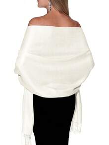 Shawls And Wraps Evening Dresses, Large Soft  Wedding Shawl - 白色 - 查看 1