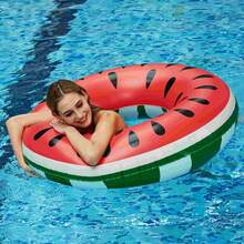 Inflatable Swimming Ring, PVC Inflatable Swimming Ring, Unisex Underarm Floats, Including Green, Pink, Donut-Shaped, Watermelon-Shaped, Suitable For Summer Water Sports, Pool Parties, Beach Parties, Swimming Pools, Beaches, Summer Vacation Swimming Rings - Multicolor - View 10