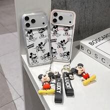 This Disney Mickey Mouse Pattern Lanyard Phone Case Features A Strong Magnetic Closure And Full Coverage Of Acrylic And TPU Material. It's Shockproof, Lightweight, And Suitable For IPhone17/16/11/13/15/15 Plus/15 Pro/15 Pro Max/12/14 Pro Max/11 Pro Max/12 Pro/12 Pro Max/13. It's A Popular Birthday Gift, Business Gift, Durable, Stain-Resistant, And Fingerprint-Resistant New Phone Case For Men And Women. It Also Includes A Mickey Mouse Phone Case And Mickey Mouse Doll Bracelet. Compatible With SamsungGalaxy S20, S21, S22, S23, And S24 Series. It's The Perfect Gift For Friends And Family. This Stylish Phone Case Is Fun, Lightweight, And Durable. IPhone17 Pro Max Phone Case, Minnie Phone Case. - Hồng - Xem 3