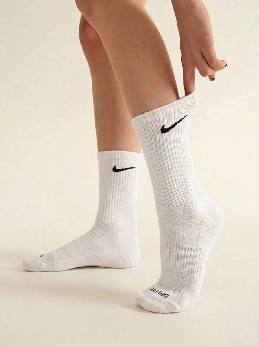 paquete de 6 pares de calcetines de media altura Nike Dri-Fit - Blanco - Ver 1