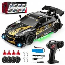 Coche de carreras con control remoto a escala 1/24, vehículo de carreras 4WD, luces LED de alta velocidad, juguetes para niños, juego multijugador, regalos para niños - Color aleatorio - Ver 10